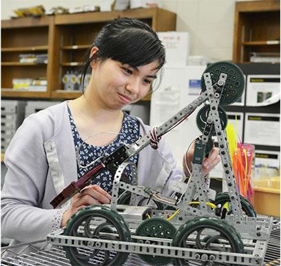 Girl with robot