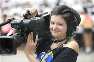 Student holding ENG Camera 